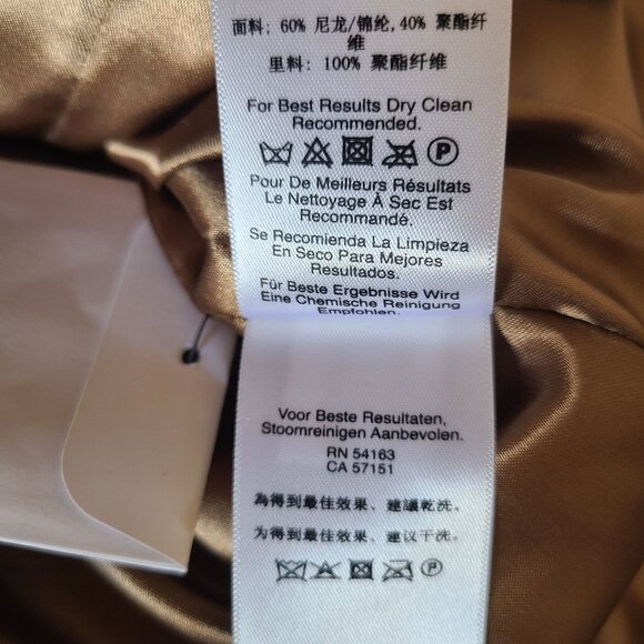 DKNY Women's Faux Fur Coat Camel Size XXL Beige Long Sleeve Button Up - Picture 13 of 16